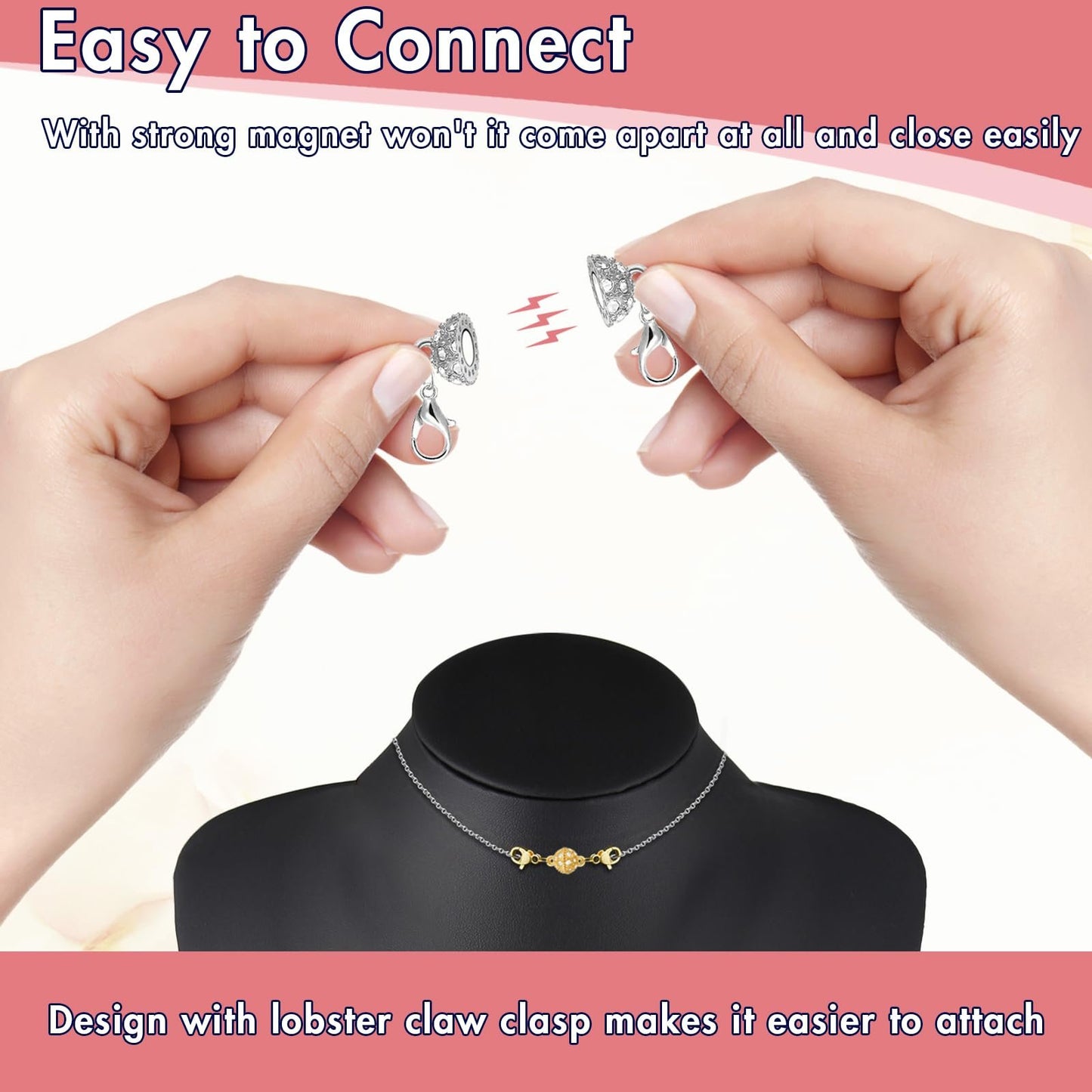 LIMETOW®Magnetic Necklace Clasps and Closures 1set(12pcs)