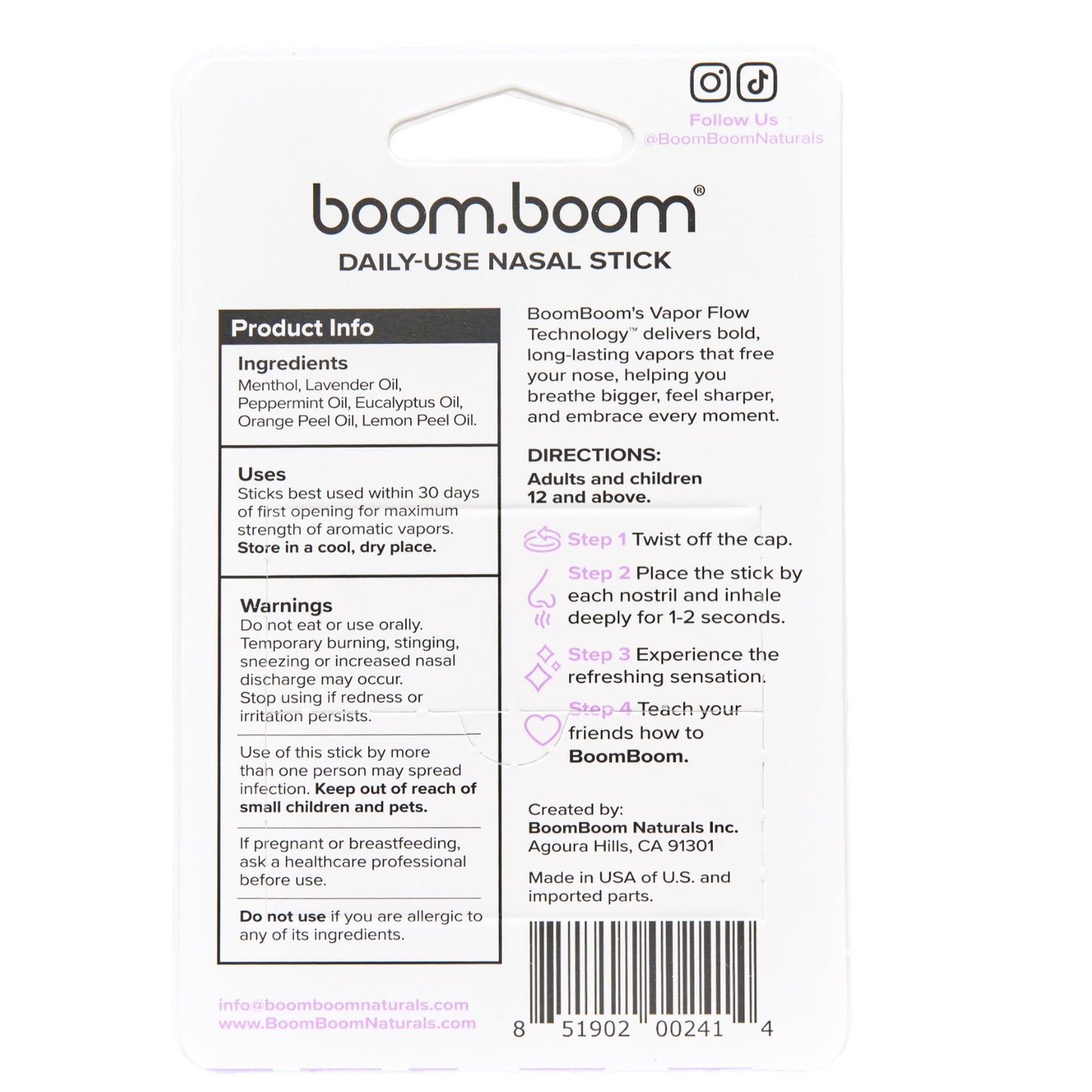 LIMETOW® Nasal Stick Vapor Flow Technology | Cool Refreshing Sensation | Natural Mood Boost | Simple Ingredients | Essential Oils + Menthol Inhaler (Mint) Visit the BoomBoom Store