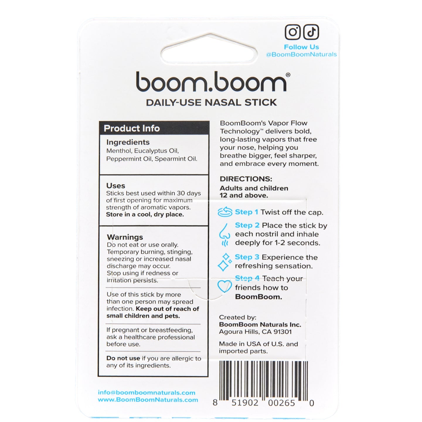 LIMETOW® Nasal Stick Vapor Flow Technology | Cool Refreshing Sensation | Natural Mood Boost | Simple Ingredients | Essential Oils + Menthol Inhaler (Mint) Visit the BoomBoom Store