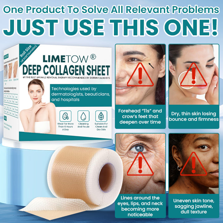 LIMETOW®Dual Action Real Deep Collagen Sheets for both wrinkle smoothing and new or old scar fading