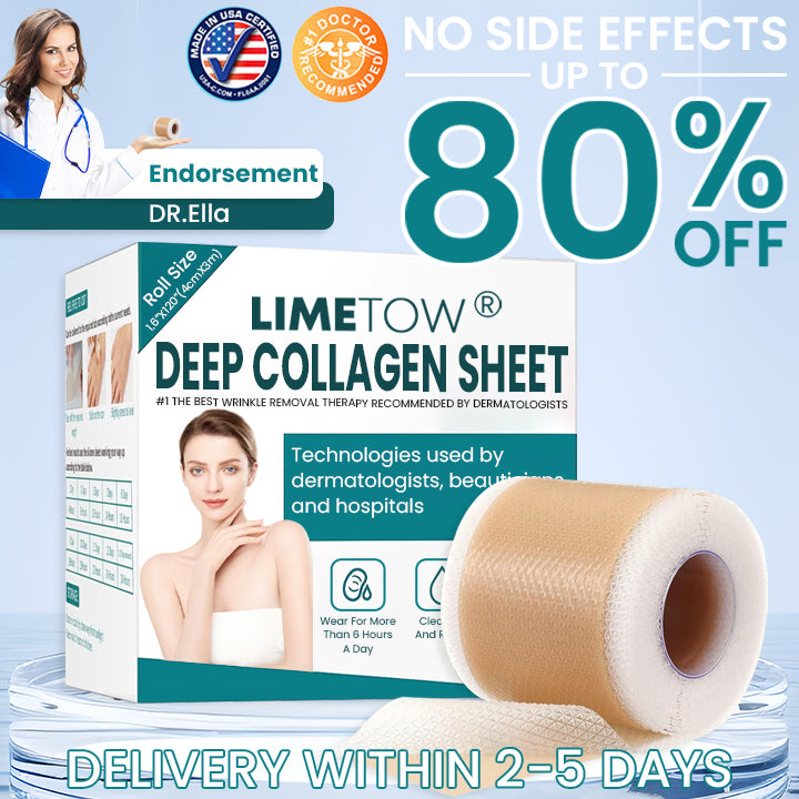 LIMETOW®Dual Action Real Deep Collagen Sheets for both wrinkle smoothing and new or old scar fading