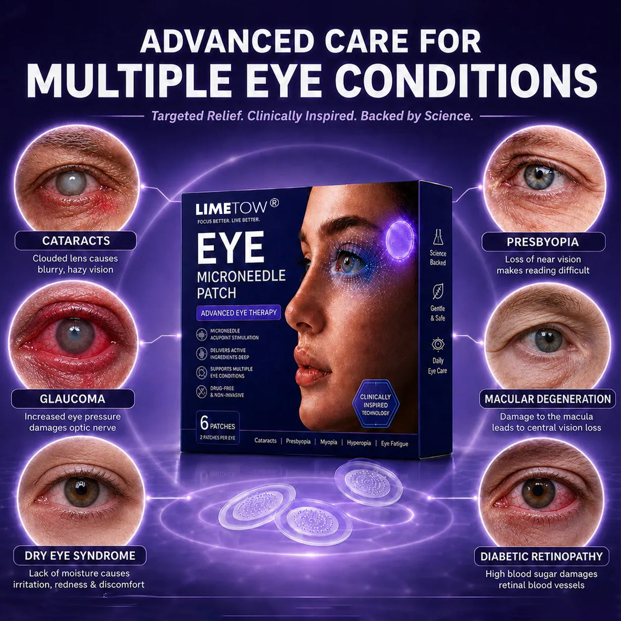 Transdermal Vision-Repair Eye Microneedle Patch