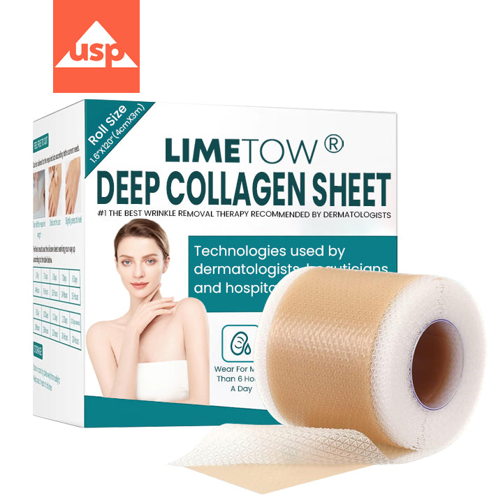 LIMETOW®Dual Action Real Deep Collagen Sheets for both wrinkle smoothing and new or old scar fading