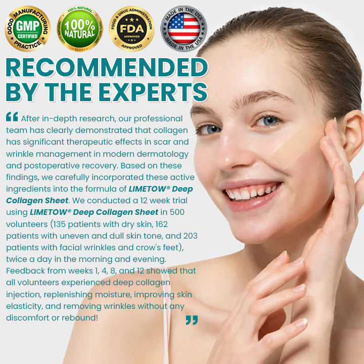 LIMETOW®Dual Action Real Deep Collagen Sheets for both wrinkle smoothing and new or old scar fading
