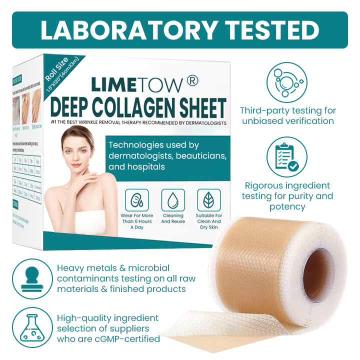 LIMETOW®Dual Action Real Deep Collagen Sheets for both wrinkle smoothing and new or old scar fading