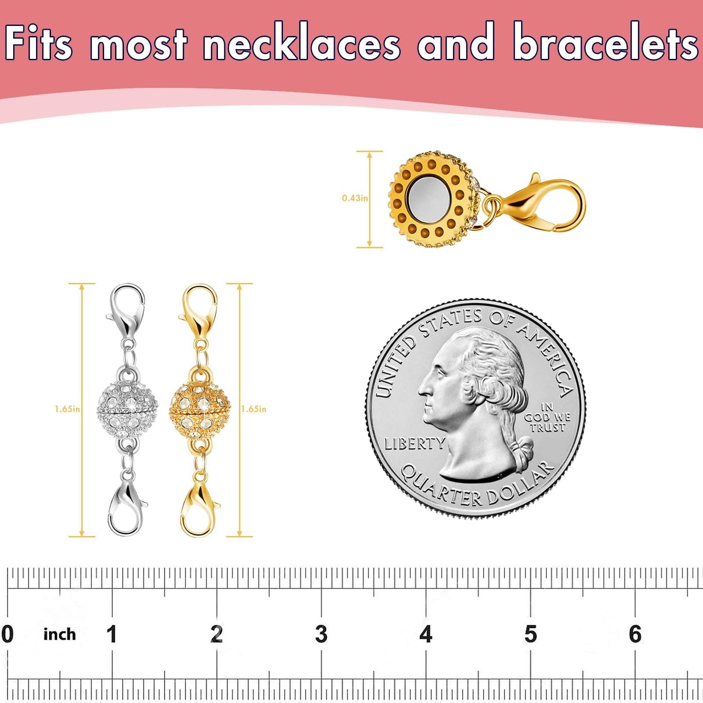 LIMETOW®Magnetic Necklace Clasps and Closures 1set(12pcs)