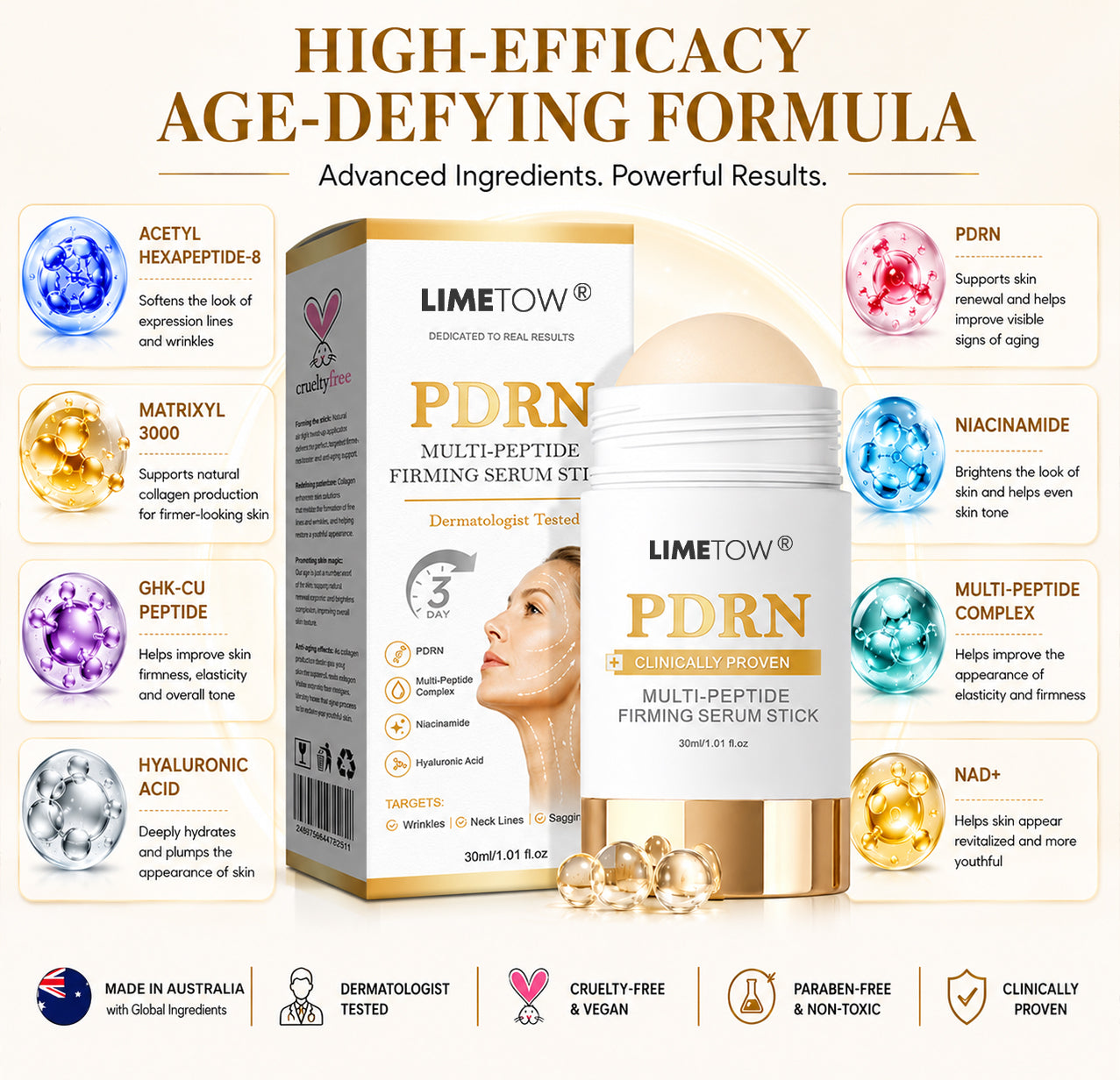 LIMETOW® PDRN Multi-Peptide Firming Serum Stick