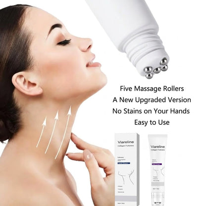 Roller Massage Neck Cream 🧴 Collagen & Hyaluronic Acid | Firms Neck, Reduces Wrinkles & Double Chin
