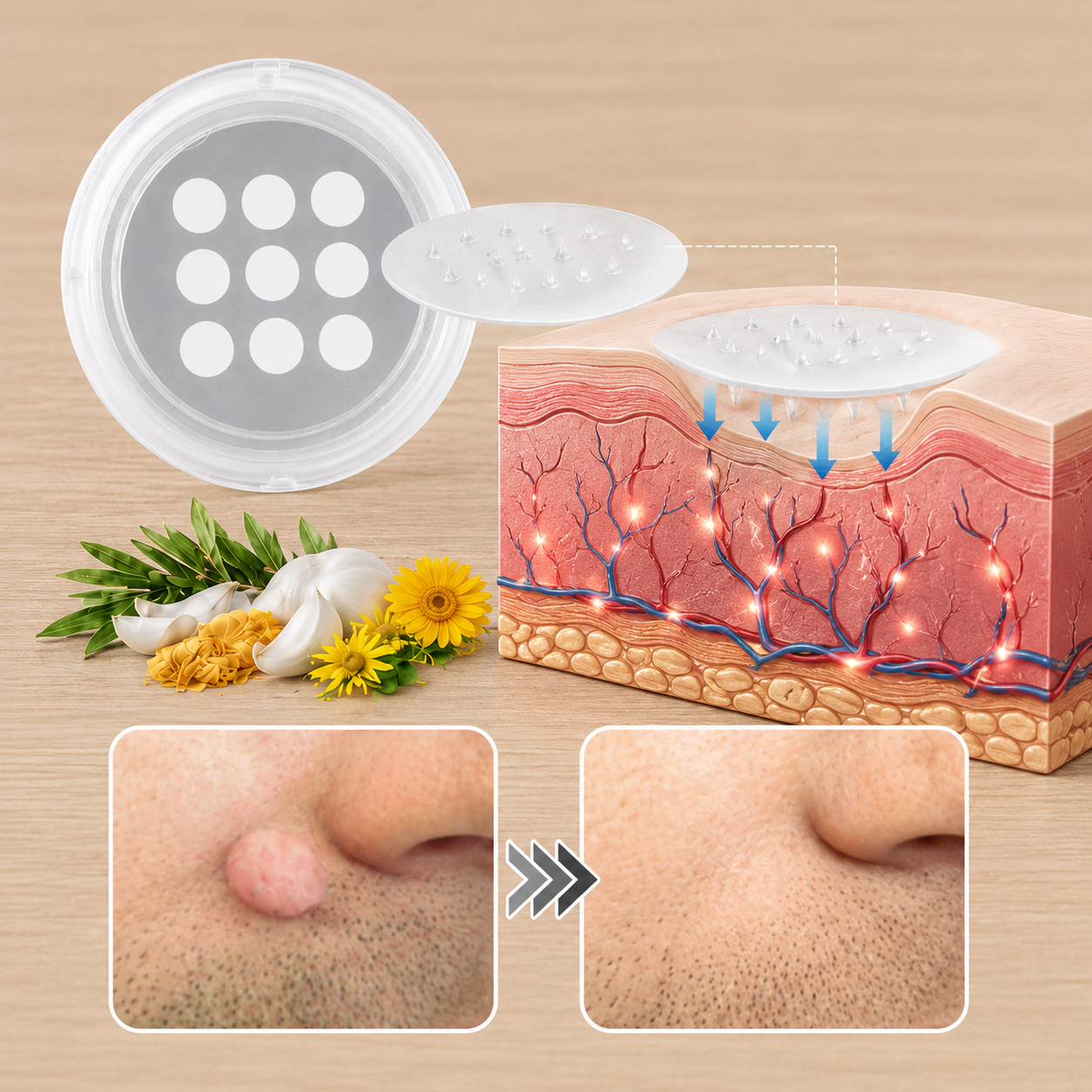 LIMETOW® 2-in-1 Microneedle & Hydrocolloid Patch🍀 | Removes Raised Moles, Acne, Flat Warts, Skin Tags, Milia & Age Spots | No Surgery Needed | Invisible Skin Treatment for Face & Body | 90-Day Money-Back Guarantee