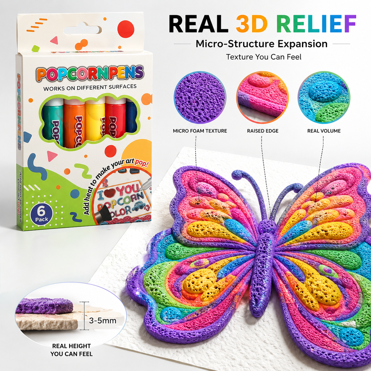 🏉⭐Save 50% by ordering today丨3D Relief Art Pen – Turn Flat Drawings Into Touchable 3D Art🪄