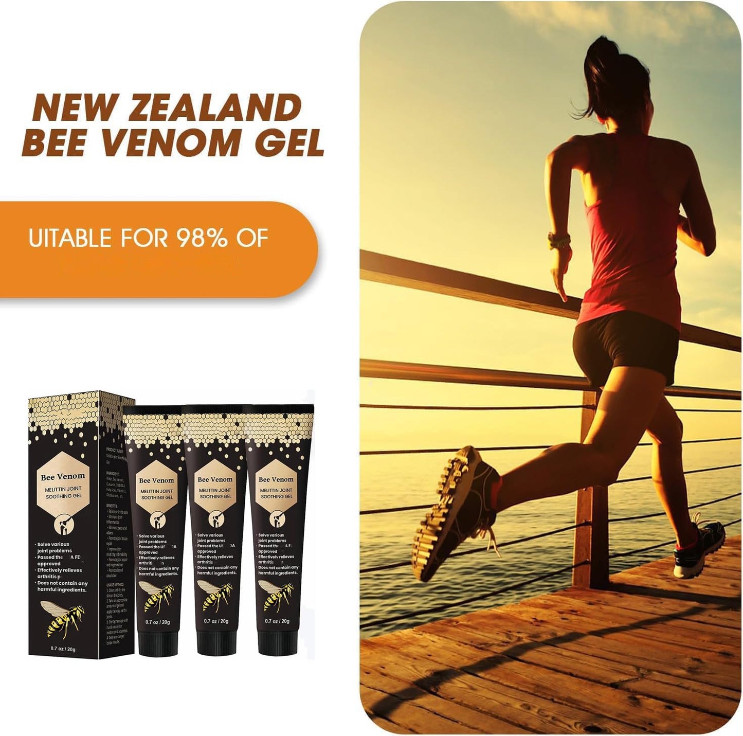 New Zealand Honey Bee Joint Relief Gel