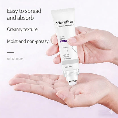 Roller Massage Neck Cream 🧴 Collagen & Hyaluronic Acid | Firms Neck, Reduces Wrinkles & Double Chin