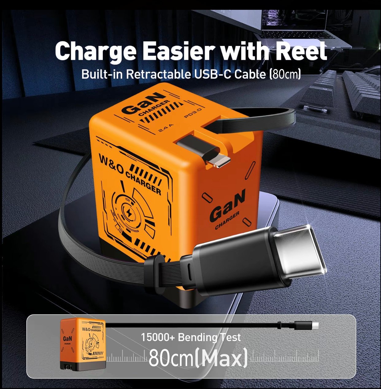 LIMETOW®Limited stock!W&O 2-in-1 GaN 20W Fast Charger