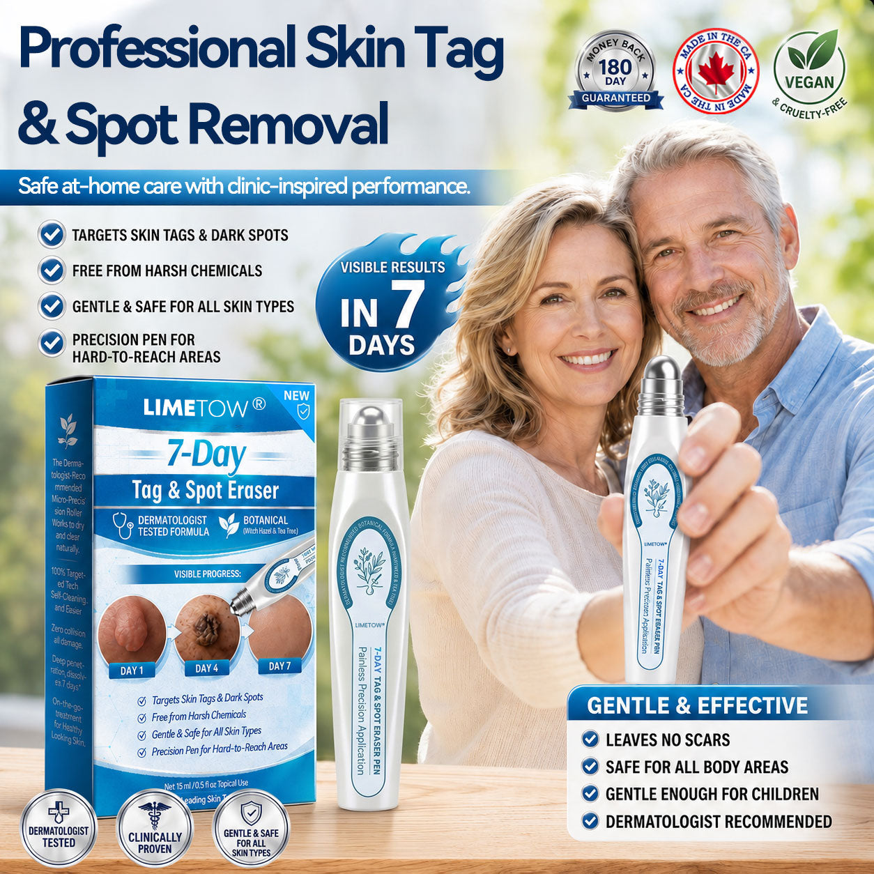 Limited-Time Offer⚡LIMETOW® ⚡Skin Tag & Spot Eraser | Remove skin tags / age spots / dark pigmentation / stubborn skin concerns / raised skin growths / small neck bumps…（副本）