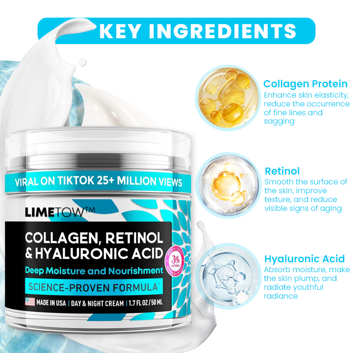 LIMETOW™ Collagen, Retinol & Hyaluronic Acid Cream