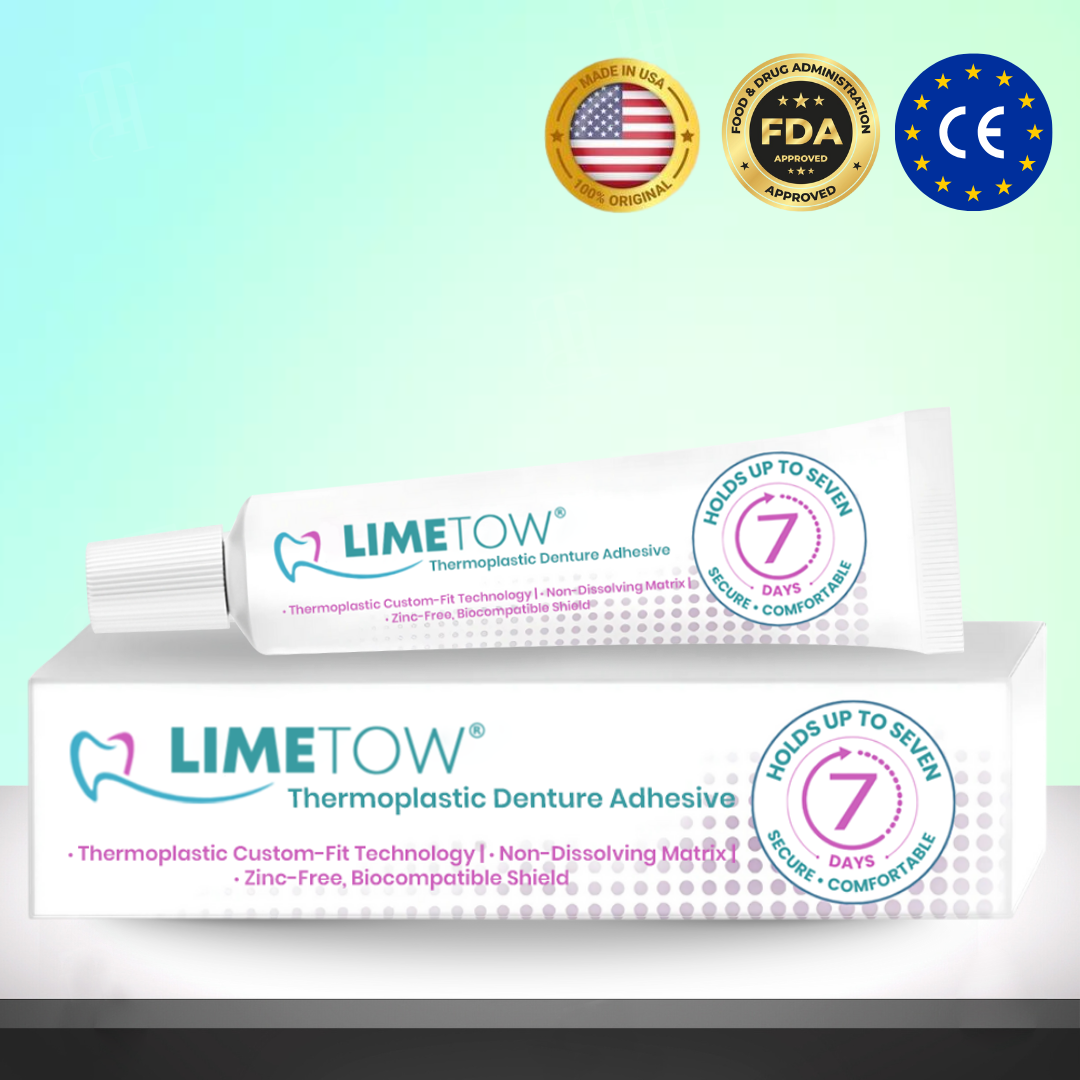 LIMETOW® Thermoplastic Denture Adhesive🔥 The 7-Day Hold Revolution: Heat-Activated Custom Fit That Eradicates Slippage & Daily Mess For Good.