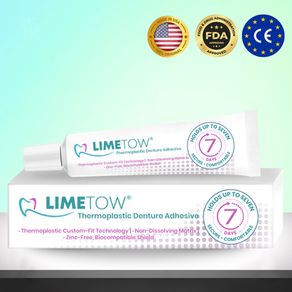LIMETOW® Thermoplastic Denture Adhesive🔥 The 7-Day Hold Revolution: Heat-Activated Custom Fit That Eradicates Slippage & Daily Mess For Good.