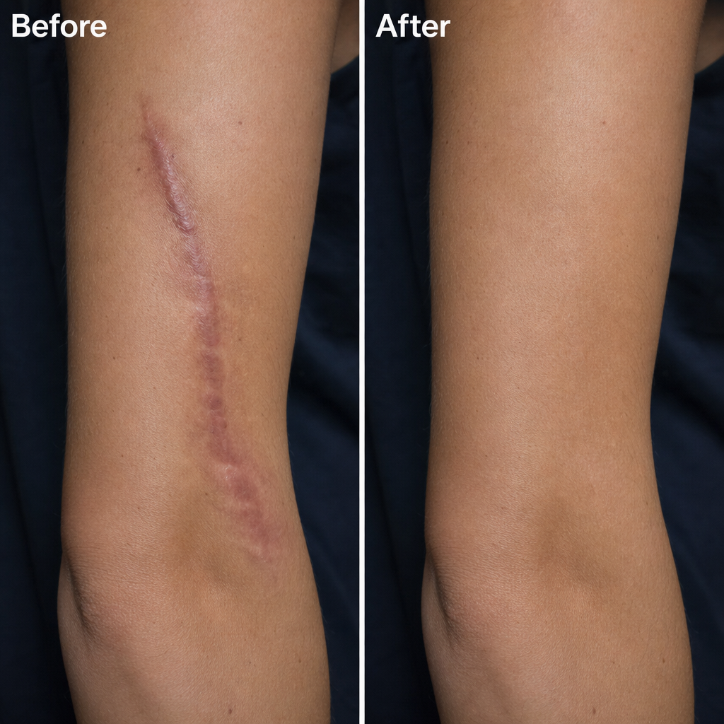 Scar smoothing result