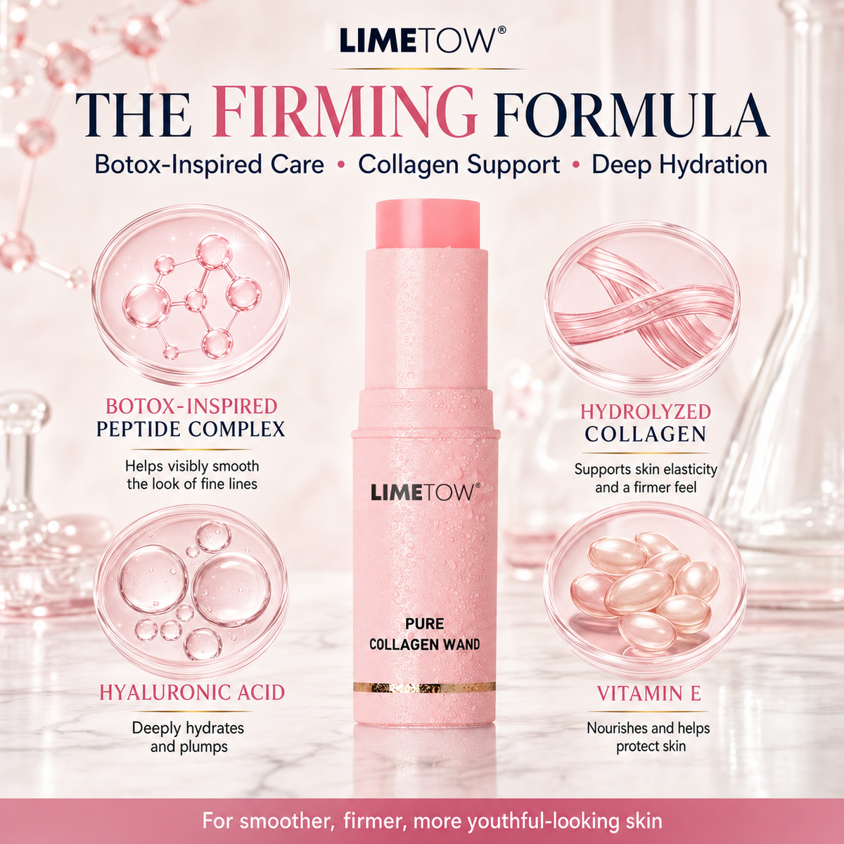 LIMETOW®🌸 Botox-Inspired Pure Collagen Firming Wand — Needle-Free Fine Line Smoothing, Firming & Plumping Skincare Balm