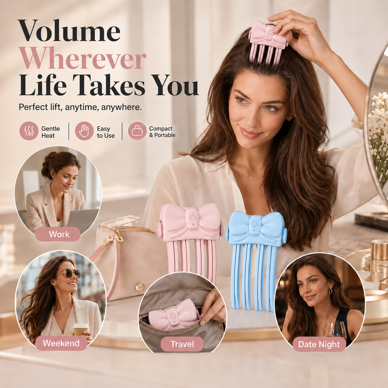 💥Surprise 50% Off！🔥Shape in 3 Seconds！👱‍♀️High Cranial Top Magic Tool！Rechargeable Volumizing Root Lift Clip