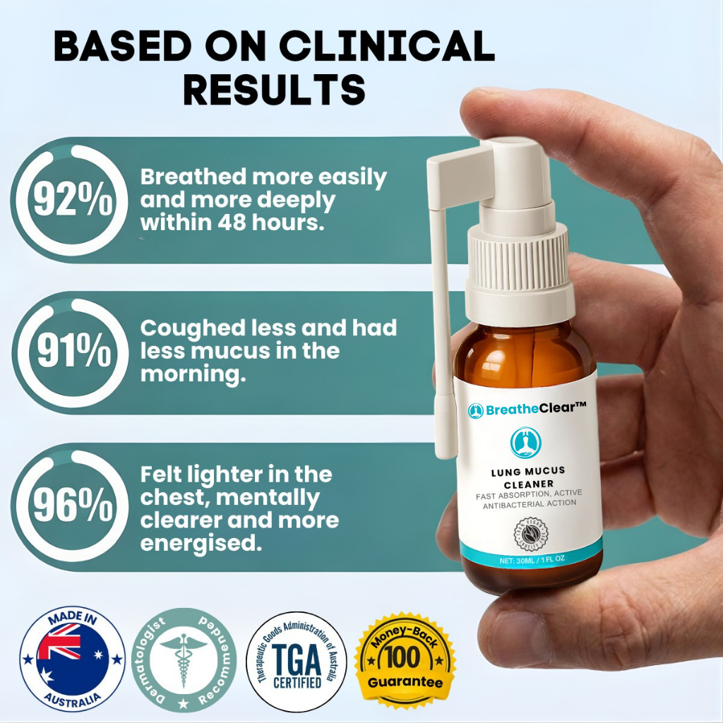 BreatheClear™ | Eliminates up to 92% of mucus build-up in the lungs in just 48 hours