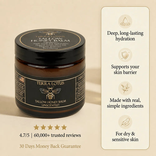 Organic Tallow Honey Balm | to Help Erase Fine Lines, Wrinkles, and Age Spots