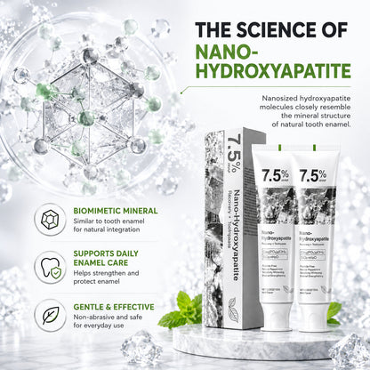 Nano Hydroxyapatite Fluoride-Free Toothpaste, Strengthens Enamel & Freshens Breath 🦷