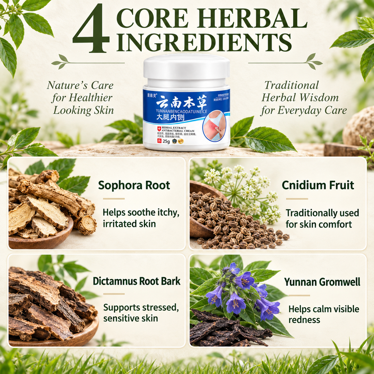 Herbal Extract Antibacterial Cream