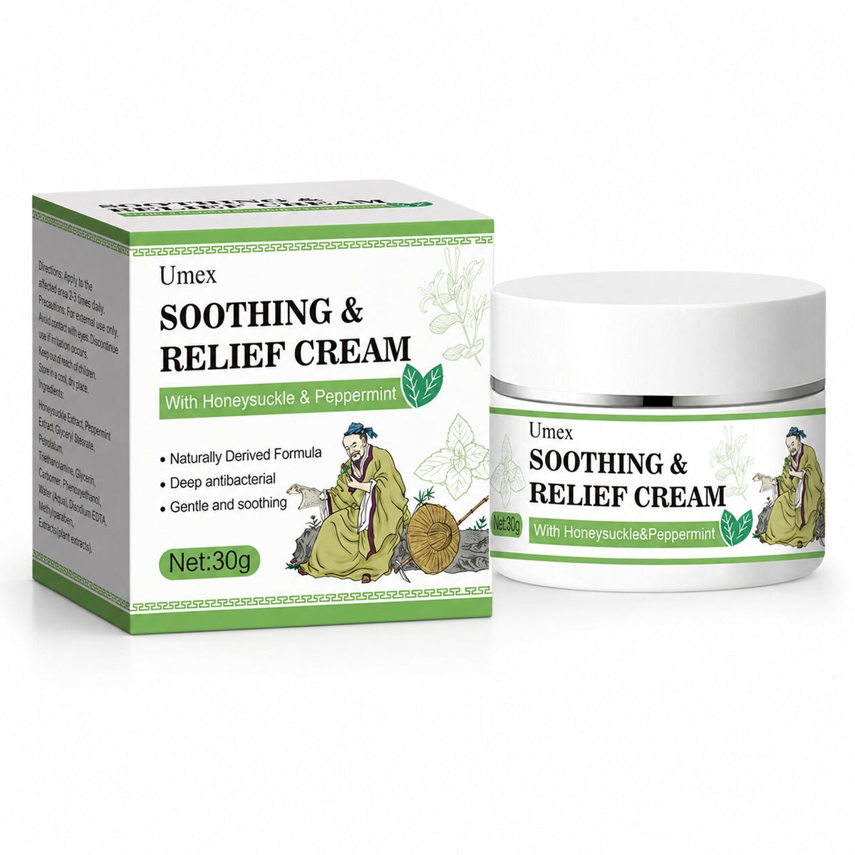 Herbal Soothing Cream for Dry, Sensitive Skin | Peppermint & Honeysuckle