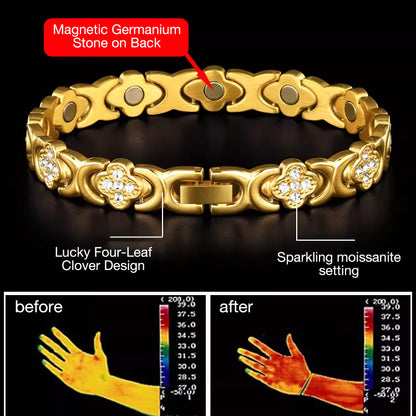 Valentines Promo - Clover Diamond Magnetic Bracelet - Found your stress-relief secret, Magnetic Wellness Boost