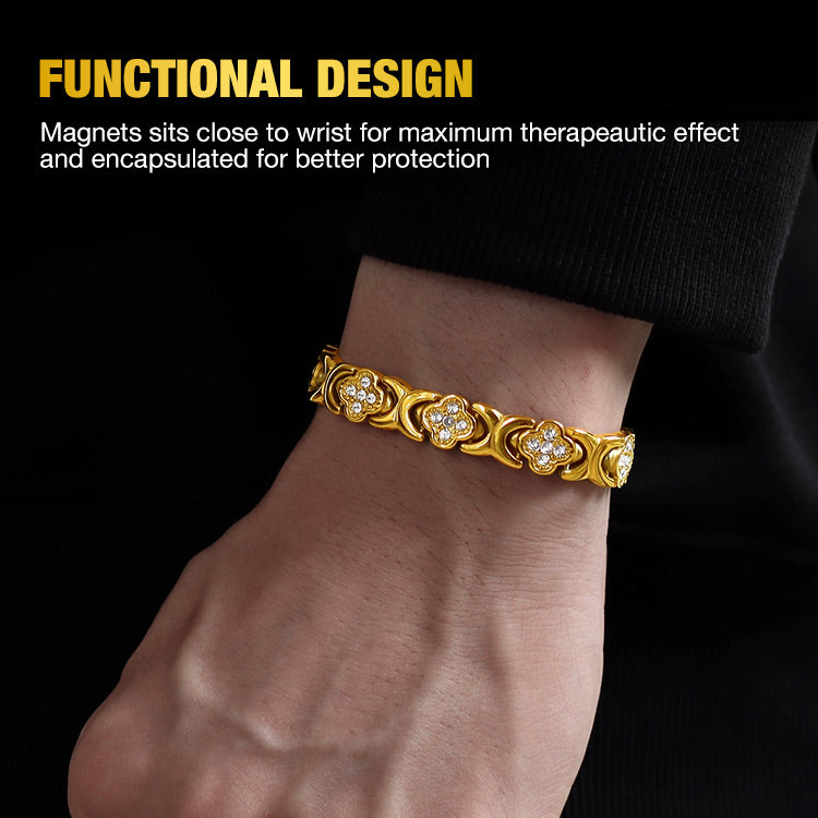Valentines Promo - Clover Diamond Magnetic Bracelet - Found your stress-relief secret, Magnetic Wellness Boost
