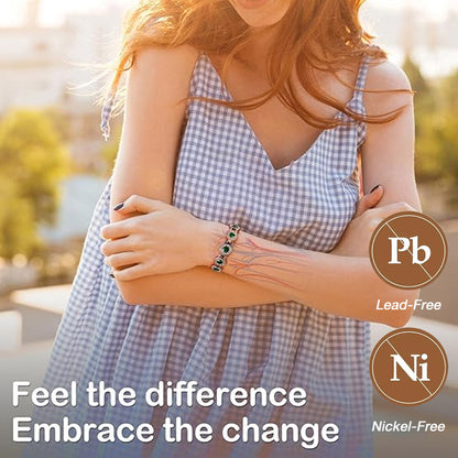 Valentines Promo - Pure copper and zircon magnetic Bracelet - Comes with a custom jewelry box and a free regulator