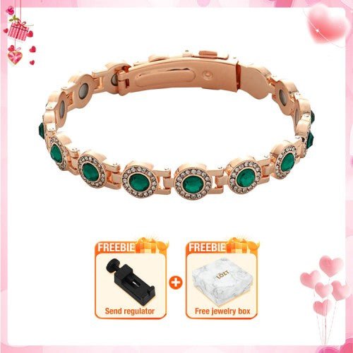 Valentines Promo - Pure copper and zircon magnetic Bracelet - Comes with a custom jewelry box and a free regulator