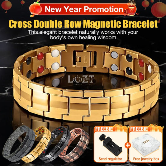 🔥Cross Double Row Magnetic Bracelet🔥-Magnetic Power — Boost Circulation, Banish Fatigue