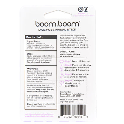 LIMETOW® Nasal Stick  Vapor Flow Technology | Cool Refreshing Sensation | Natural Mood Boost | Simple Ingredients | Essential Oils + Menthol Inhaler (Mint) Visit the BoomBoom Store
