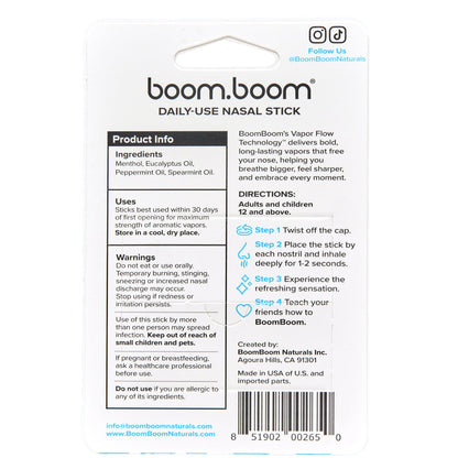 LIMETOW® Nasal Stick  Vapor Flow Technology | Cool Refreshing Sensation | Natural Mood Boost | Simple Ingredients | Essential Oils + Menthol Inhaler (Mint) Visit the BoomBoom Store