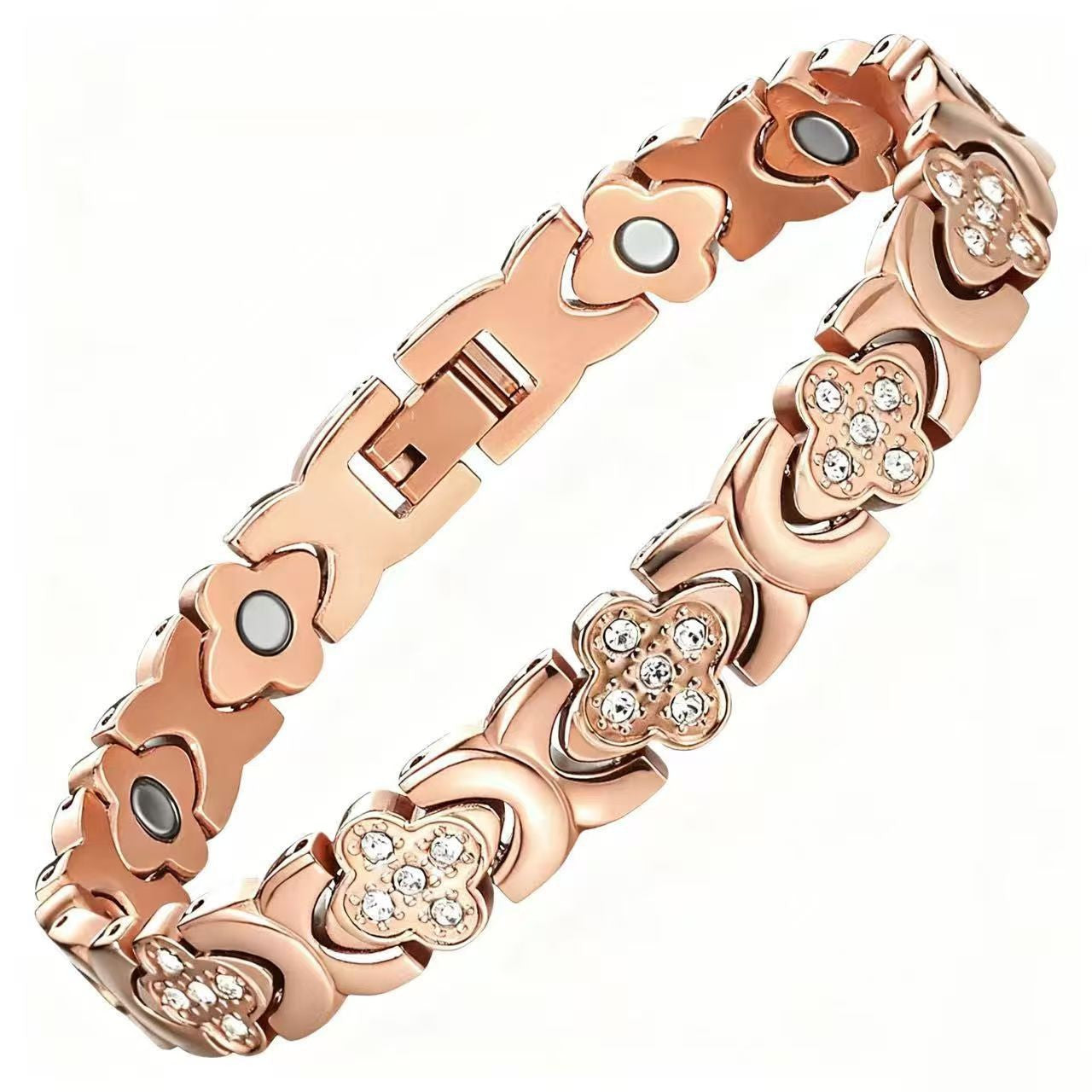 Valentines Promo - Clover Diamond Magnetic Bracelet - Found your stress-relief secret, Magnetic Wellness Boost