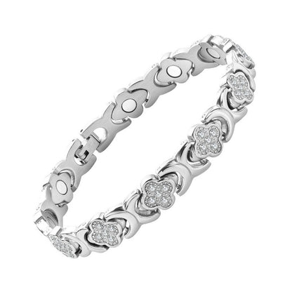 Valentines Promo - Clover Diamond Magnetic Bracelet - Found your stress-relief secret, Magnetic Wellness Boost
