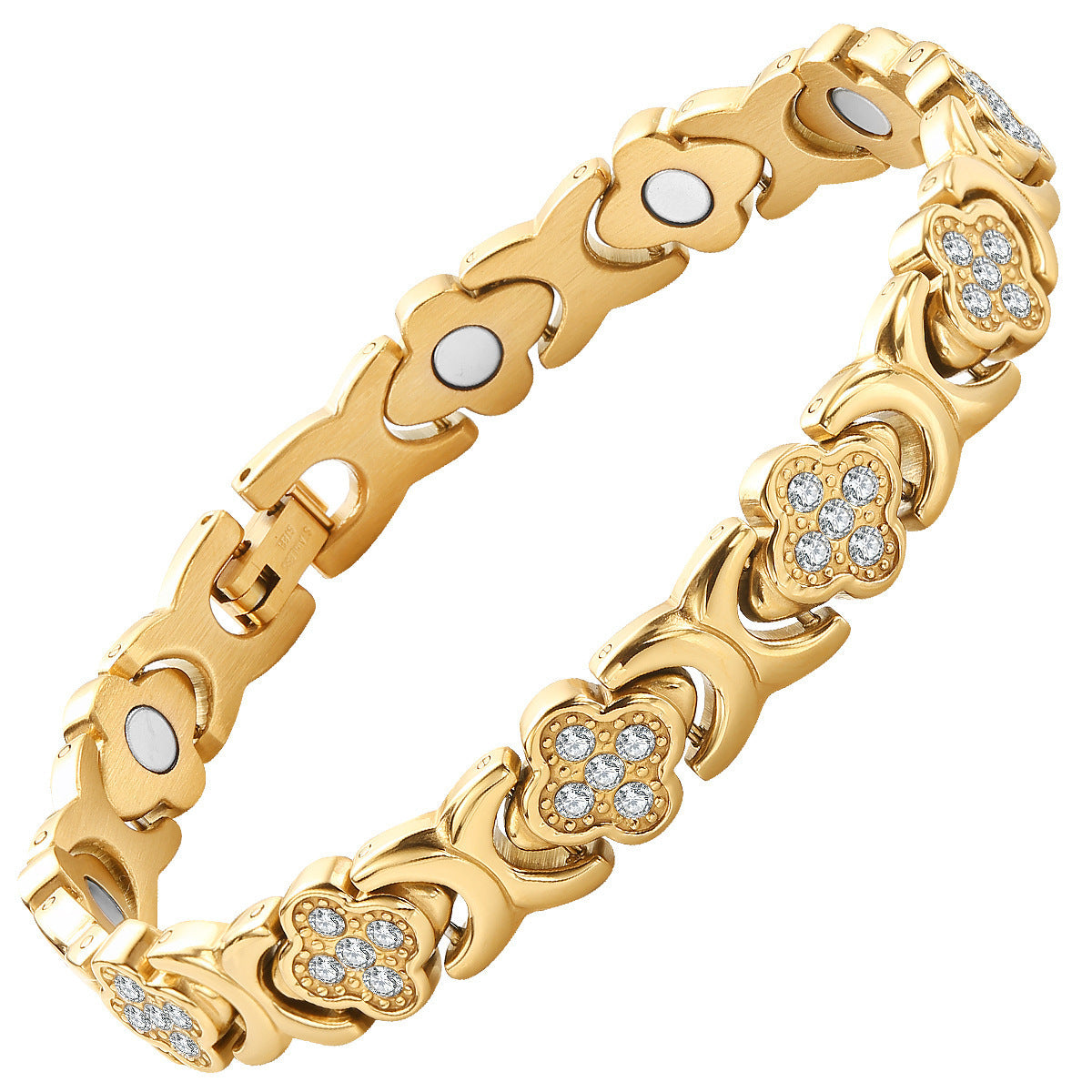 Valentines Promo - Clover Diamond Magnetic Bracelet - Found your stress-relief secret, Magnetic Wellness Boost