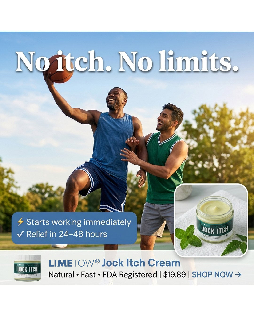 LIMETOW® Jock Itch Treatment Cream