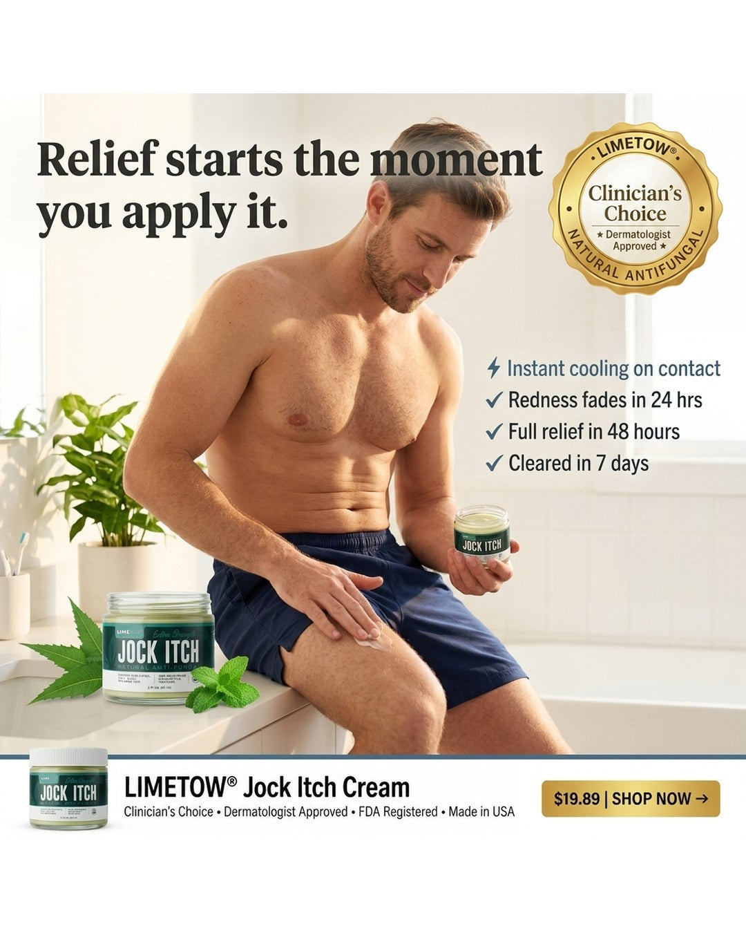 LIMETOW® Jock Itch Treatment Cream