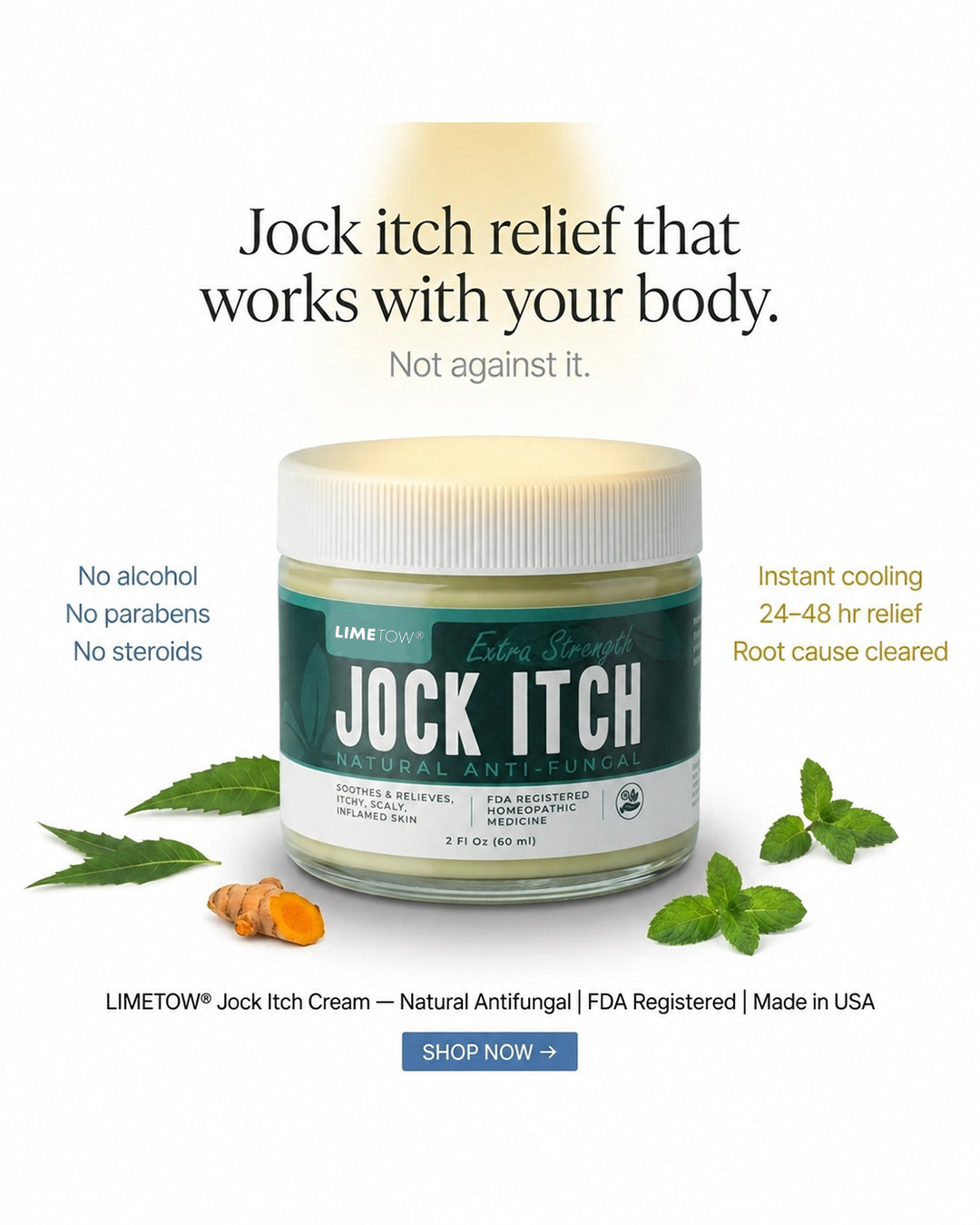 LIMETOW® Jock Itch Treatment Cream