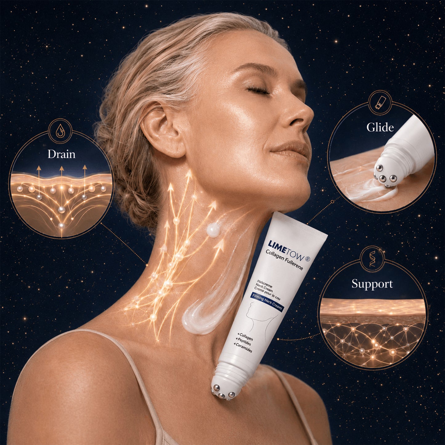 LIMETOW® Firming Neck Cream | A formula specially designed for neck care | No surgery or complex routines required.