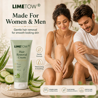 LIMETOW® Natural Gentle Hair Removal Cream | For Women & Men, Sensitive Skin
