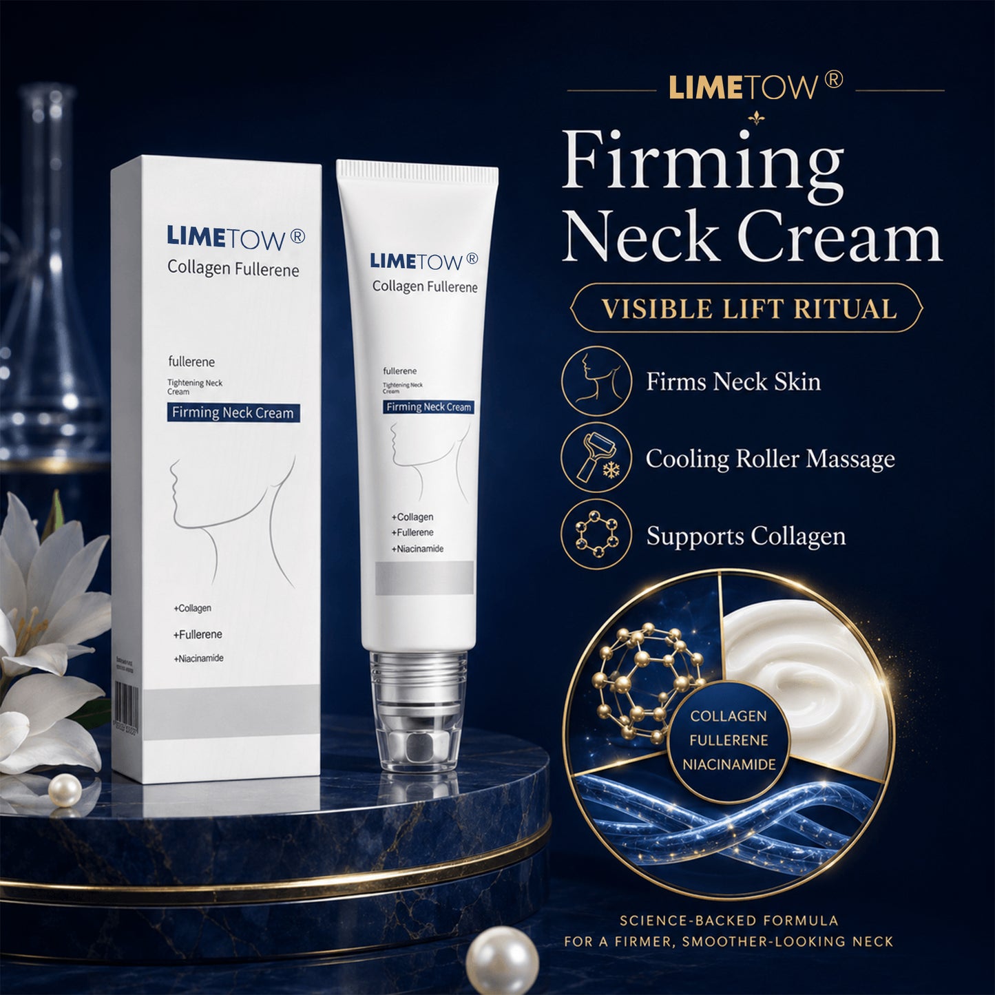 LIMETOW® Firming Neck Cream | A formula specially designed for neck care | No surgery or complex routines required.
