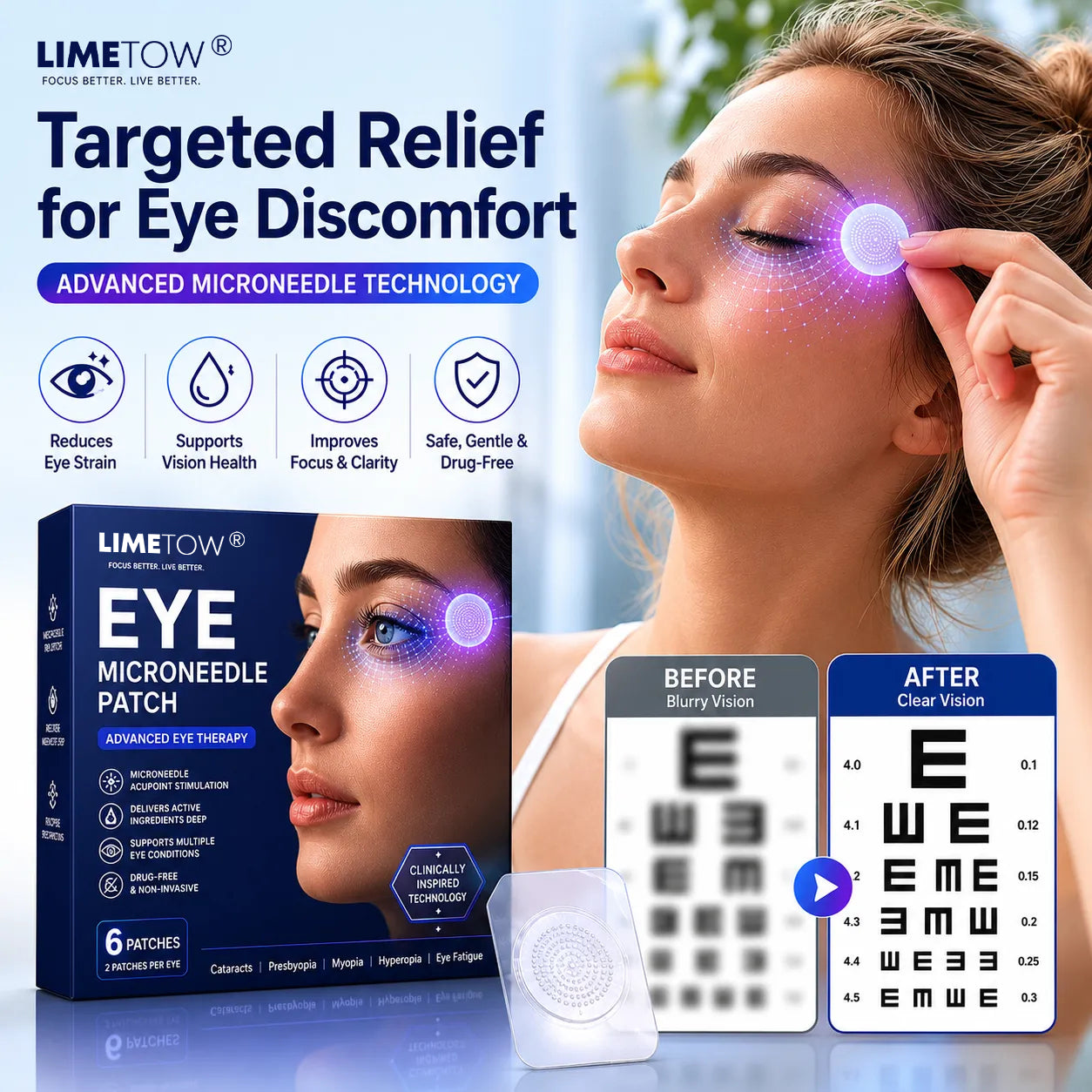 Transdermal Vision-Repair Eye Microneedle Patch