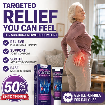 LIMETOW® SCIATICA PAIN RELIEF CREAM! TARGETED HERBAL COMFORT FOR LOWER BACK, HIP & BUTTOCK DISCOMFORT!