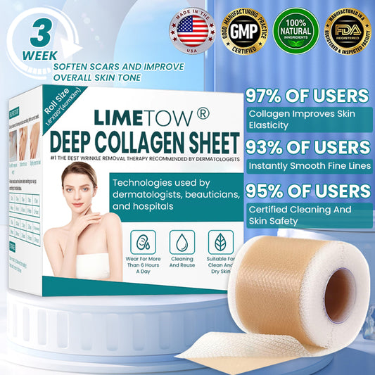LIMETOW®Dual Action Real Deep Collagen Sheets for both wrinkle smoothing and new or old scar fading