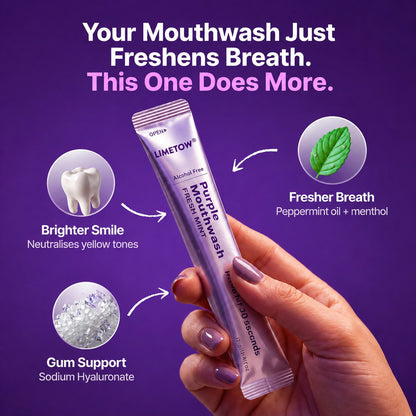 Cancel Yellow Stones in 30 Seconds with Purple Color Correcting Mouthwash