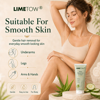 LIMETOW® Natural Gentle Hair Removal Cream | For Women & Men, Sensitive Skin